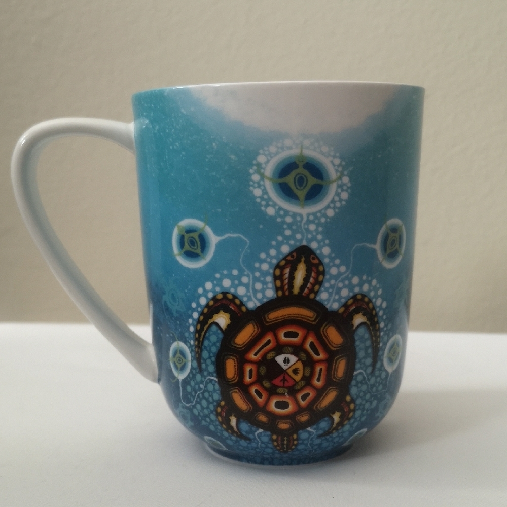 Brand New Oscardo Tea Coffee Mug By Indigenous Artist J Jacko With Turtle Design